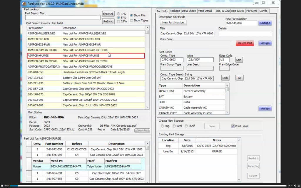 PartSync – Full featured Desktop Electronics Parts Database