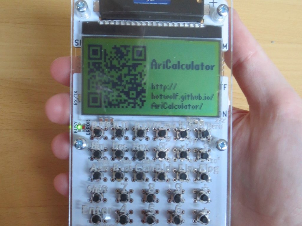 AriCalculator – A homemade handheld calculator