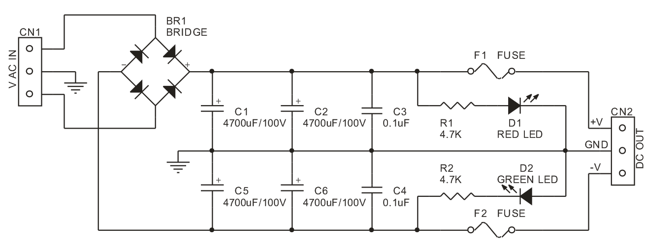 Асик 380в блок питания схема Dual 90V/10A Unregulated Power Supply - Electronics-Lab.com