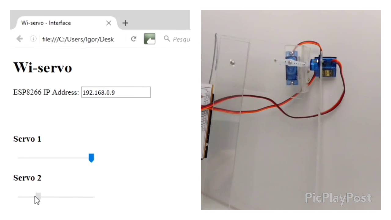 Wi-fi browser controlled servomotors