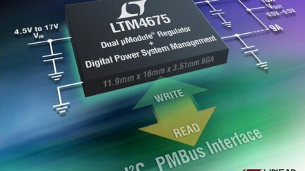 LTC Design Note: Dual 9A, step-down μModule regulator with digital power system management