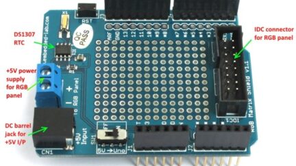 16×32 RGB Matrix Panel Driver Arduino Shield