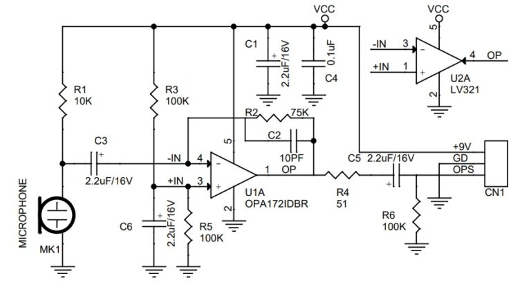 Low noise Mini Electret Microphone PreAmplifier - Electronics-Lab