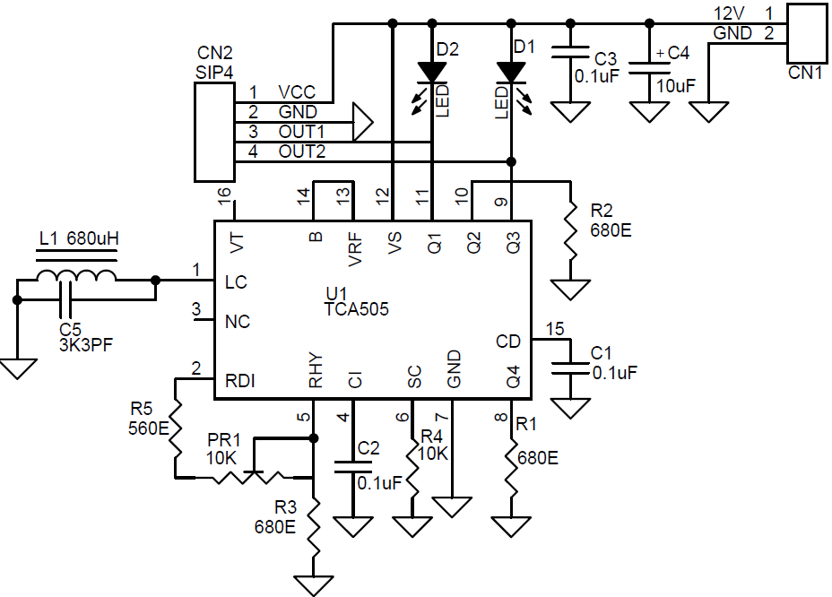 Inductive Proximity Switch Using TCA505