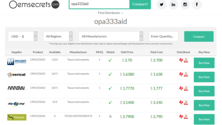 OEMsecrets.com – Electronic Component Suppliers Price Comparison Search Engine