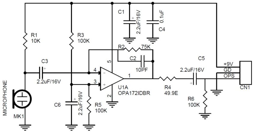 Low noise Mini Electret Microphone PreAmplifier - Electronics-Lab