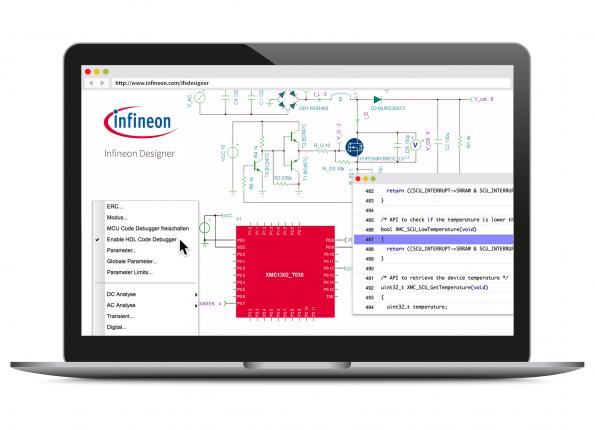 Online prototyping with A/D simulation, in Infineon Designer