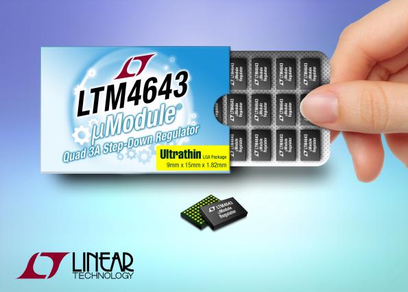 LTM4643 – Ultrathin Quad μModule Regulator with Configurable 3A Output Array