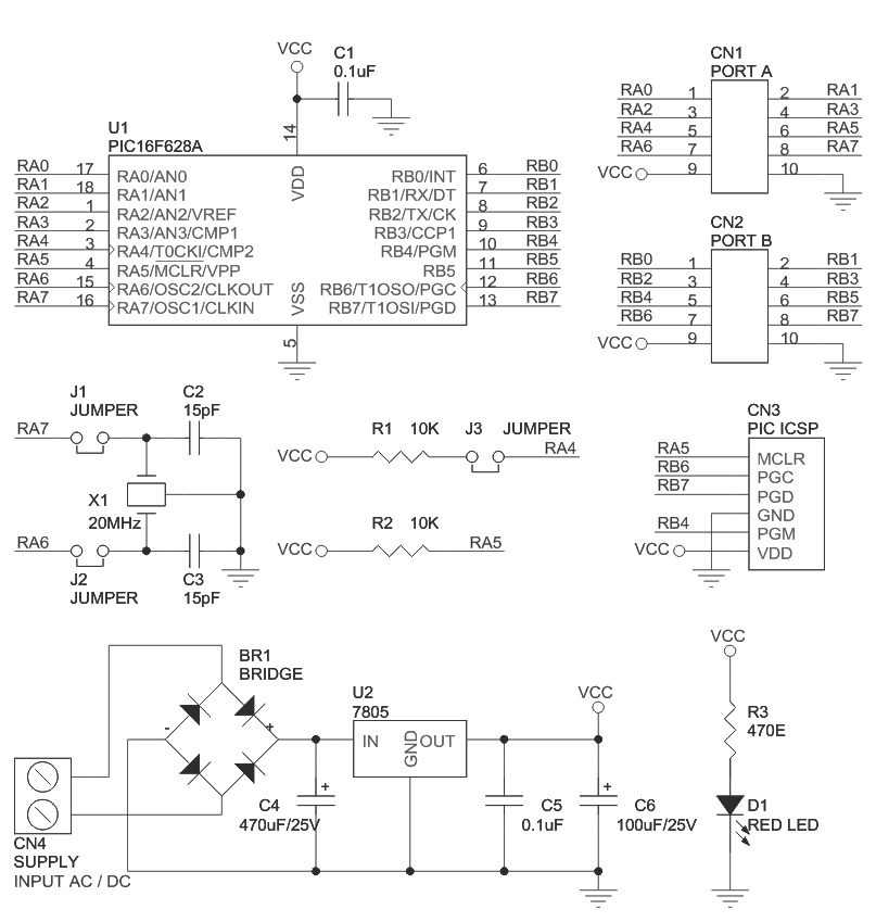 18pin-pic-development-board-schematic