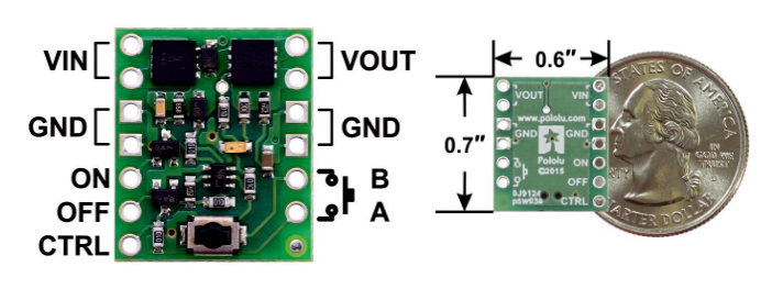 Mini Pushbutton Power Switch Board and Dimensions