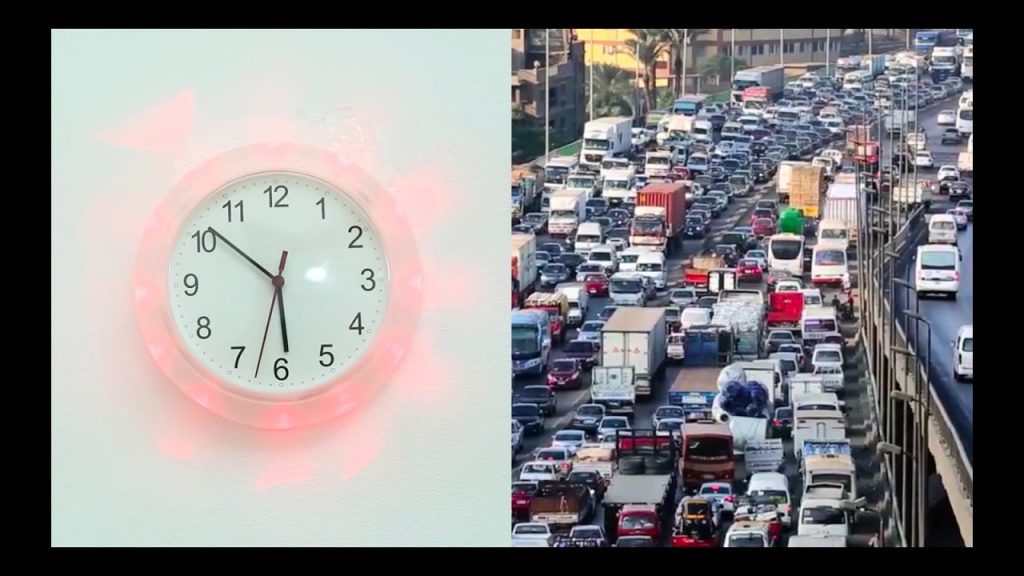 Traffic status on a wall clock Traffic status on a wall clock