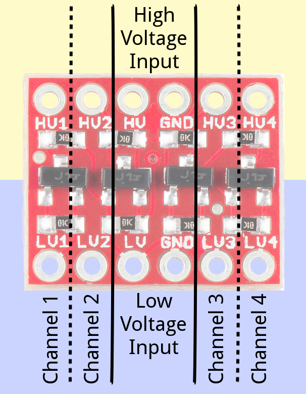 LC-04 Bi-directional logic level converter pinout