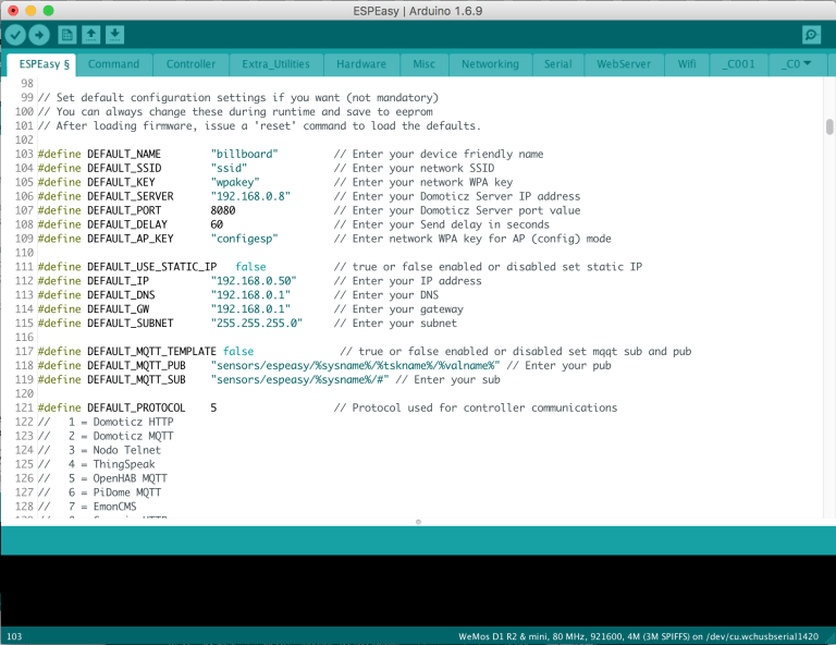 ESPEasy Firmware on Arduino IDE