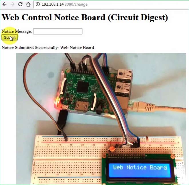 Web Controlled IoT Notice Board Using Raspberry Pi 3