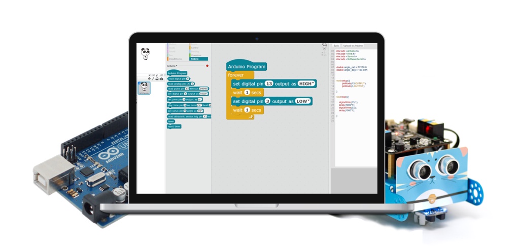 World’s very first Scratch 2.0 branch that can upload a program into Arduino based boards