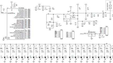 Flex/Force Sensor to bargraph monitor using PIC16F886