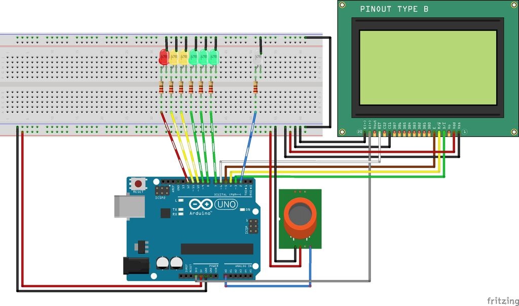 Breathalyzer Circuit On Breadboard