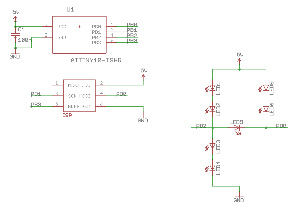 DICE10 – A miniaturized electronic die based on ATtiny10