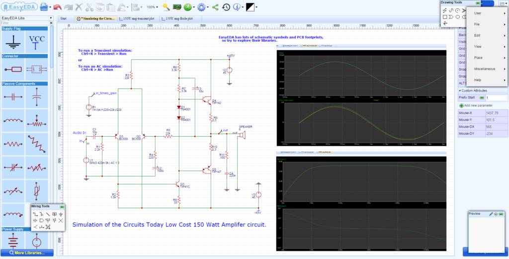 easyeda online circuit simulator