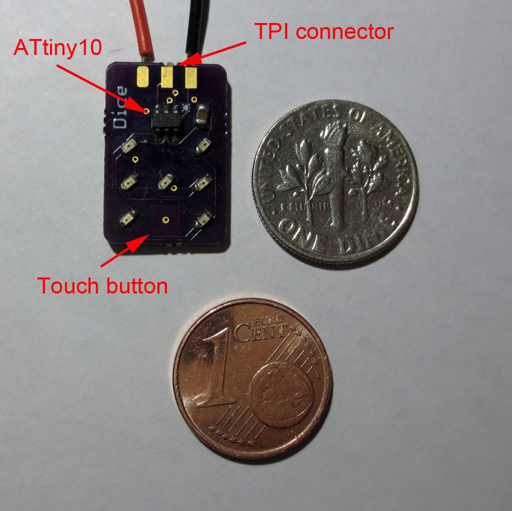 DICE10 – A miniaturized electronic die based on ATtiny10