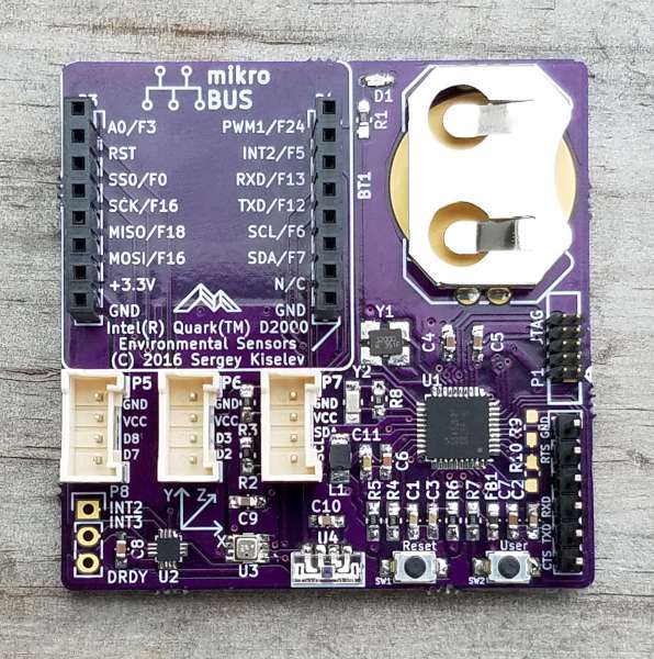 Intel(r) Quark(tm) micrcontroller D2000 based Environmental sensors board