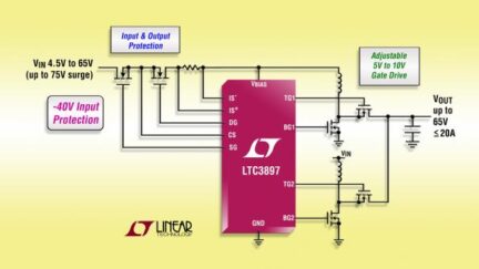 Multiphase, 60V synchronous boost controller peaks at 97%