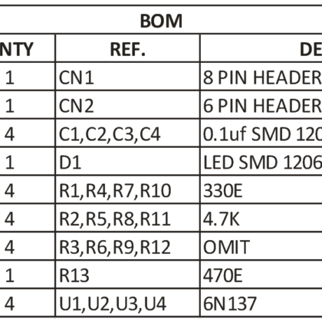 4-Channel-Opto-Isolated-Module-BOM - Electronics-Lab.com
