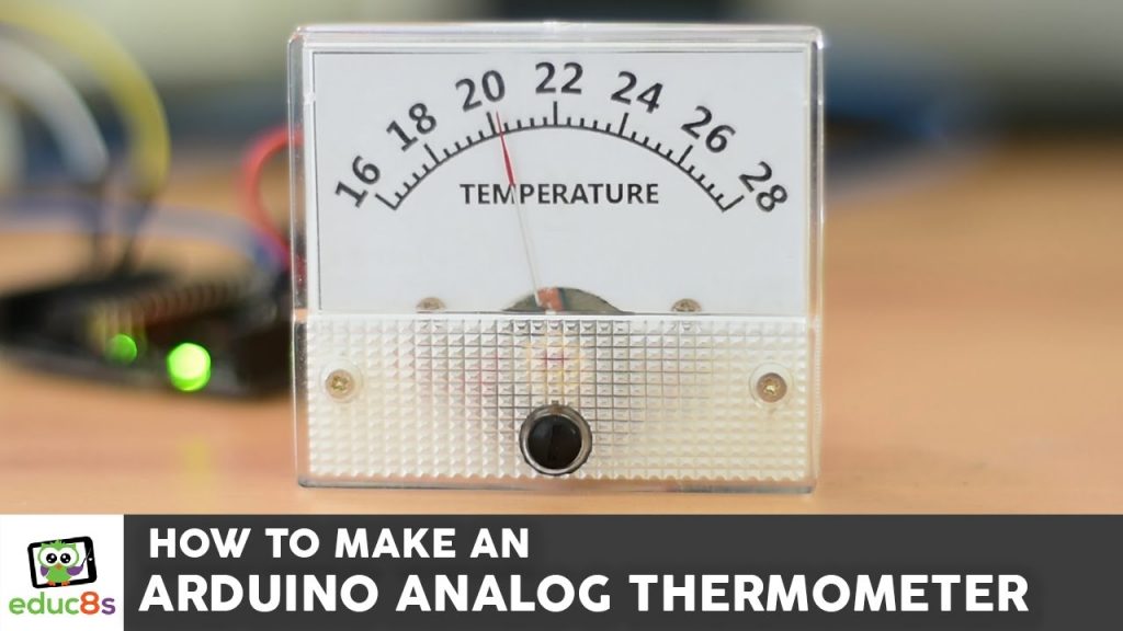 How to make an analog Thermometer with Arduino a DS18B20 and an analog Voltmeter