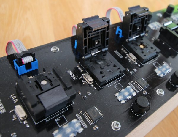 A Mass Programming Bench for ATMega32u4 MCUs