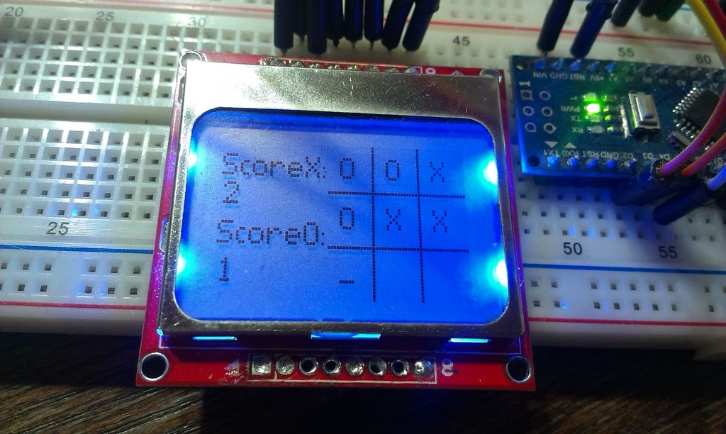 Tic Tac Toe on a Nokia 5110 LCD