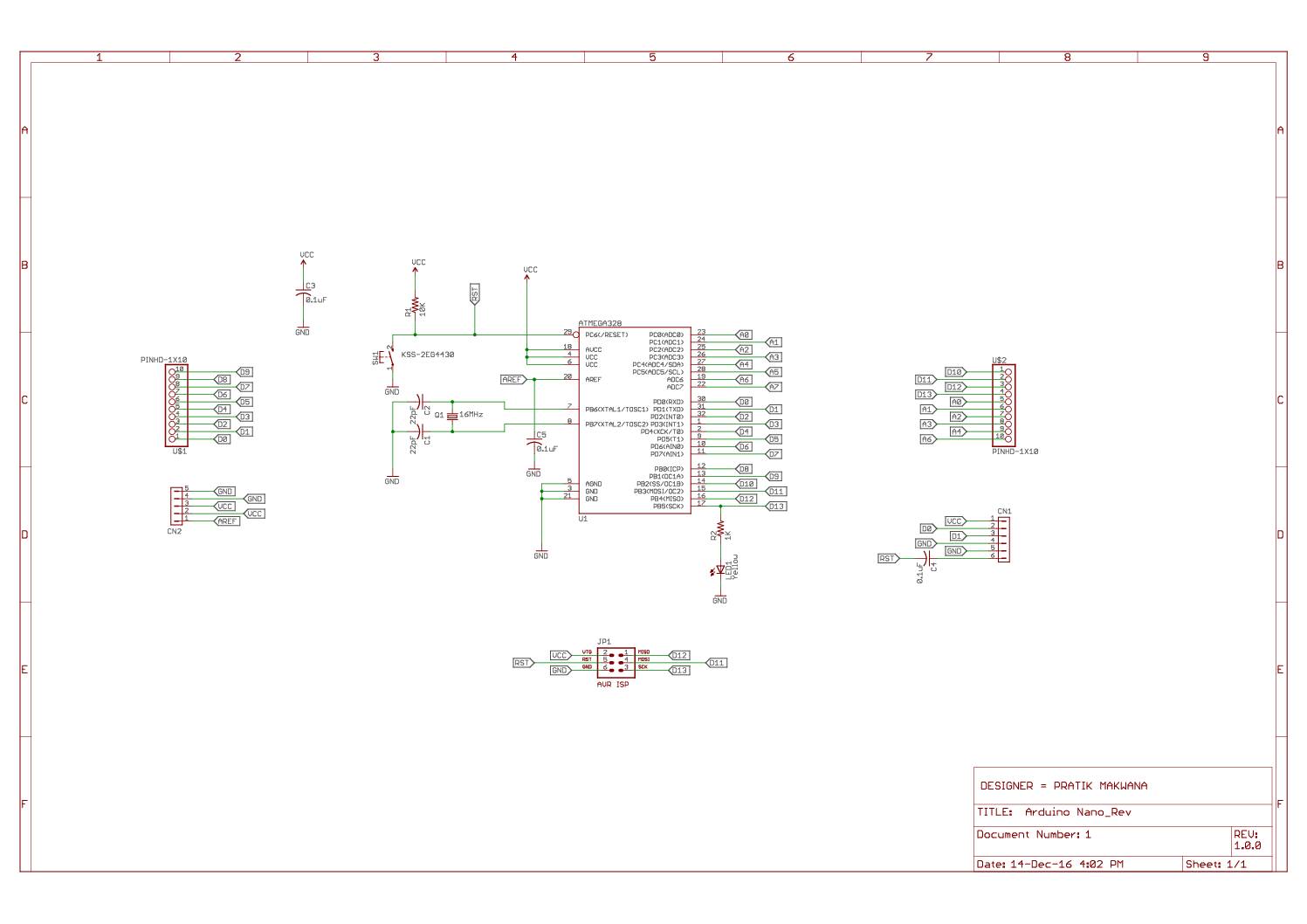 Arduino Nano Circuit Diagram - Electronics-Lab.com