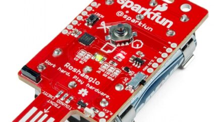 Roshamglo Badge, The Rock-Paper-Scissors kit by SparkFun