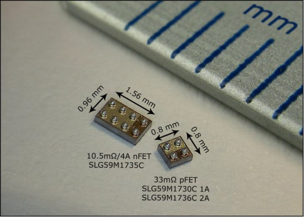 Wafer-scale-packaged integrated FET switches handle 1 – 4A