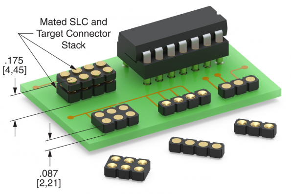 Low profile target connectors, 2.21mm above the board