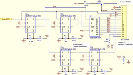 One wire controls LCD module