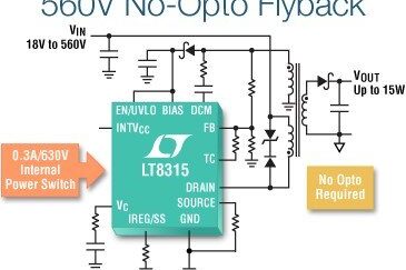 LT8315 – 560VIN Micropower No-Opto Isolated Flyback Converter
