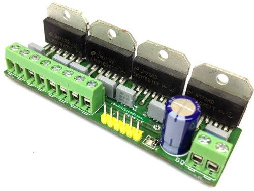 4 Wheel Robot Motor Driver ( 4X 3Amps LMD18201 H-Bridge)