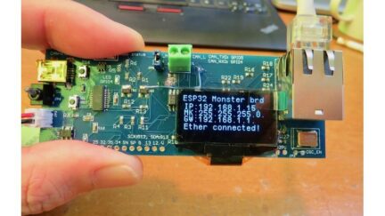 ESP32 Monster board, Ether, CAN, OLED all in one