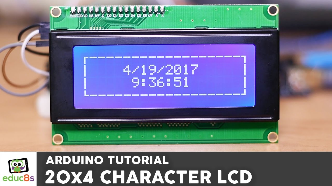20×4 I2C Character LCD display with Arduino Uno