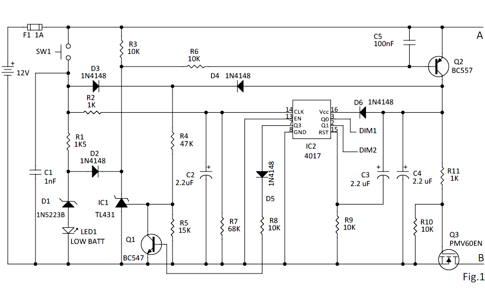 Multi-brightness LED controller draws zero off-current