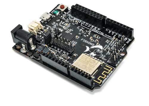 A 32-BIT FISHINO board with WiFi, SD card, RTC, audio codec, LiPo and more