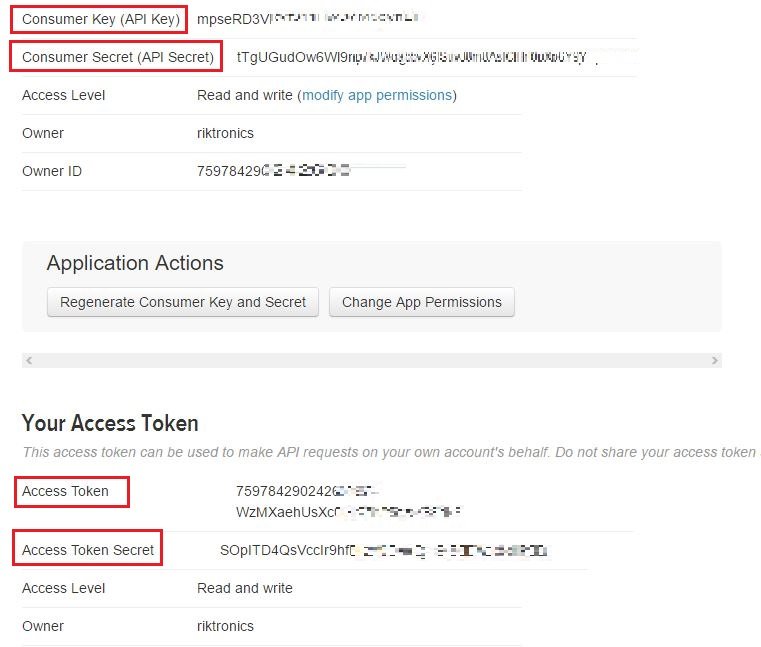 Get Access Keys And Access Tokens From App