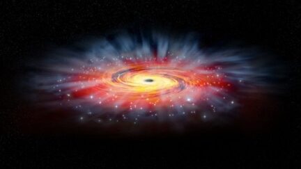 Virtual telescope makes first image of a black hole