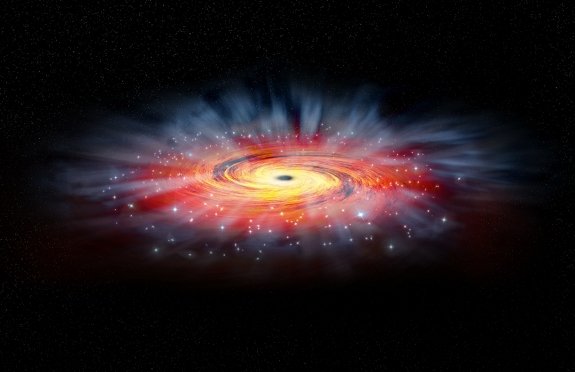 Virtual telescope makes first image of a black hole