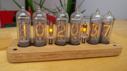 Slimline SMD Bamboo IN-14 Nixie Clock
