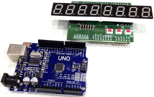 8 Digit Numerical 7 Segment SPI Display Shield for Arduino UNO