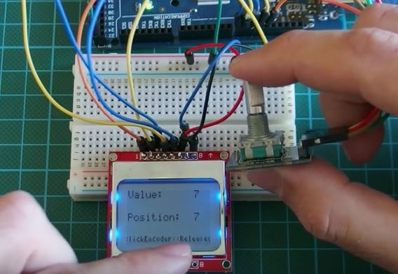 Rotary Encoder with Arduino and Nokia 5110 LCD Tutorial