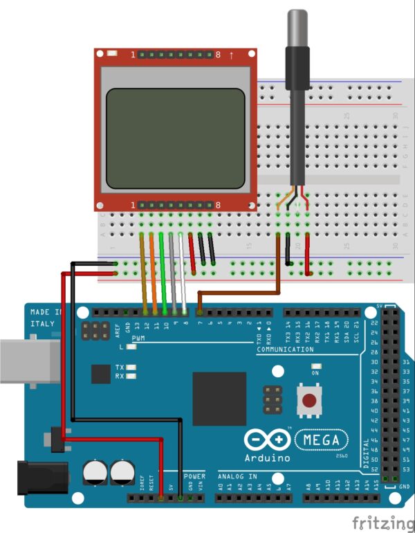 DS18B20 Sensor Based Thermometer with Nokia 5110 LCD display ...