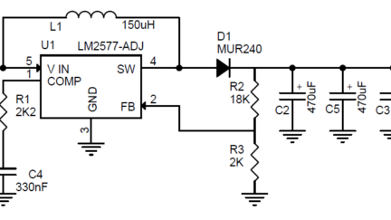 USB To 12V Boost Converter using LM2577