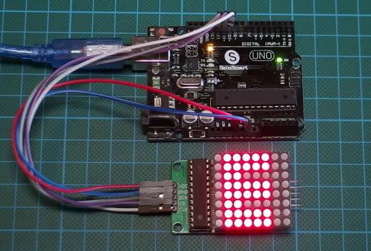 Driving an 8×8 (64) LED Matrix with MAX7219 (or MAX7221) and Arduino Uno